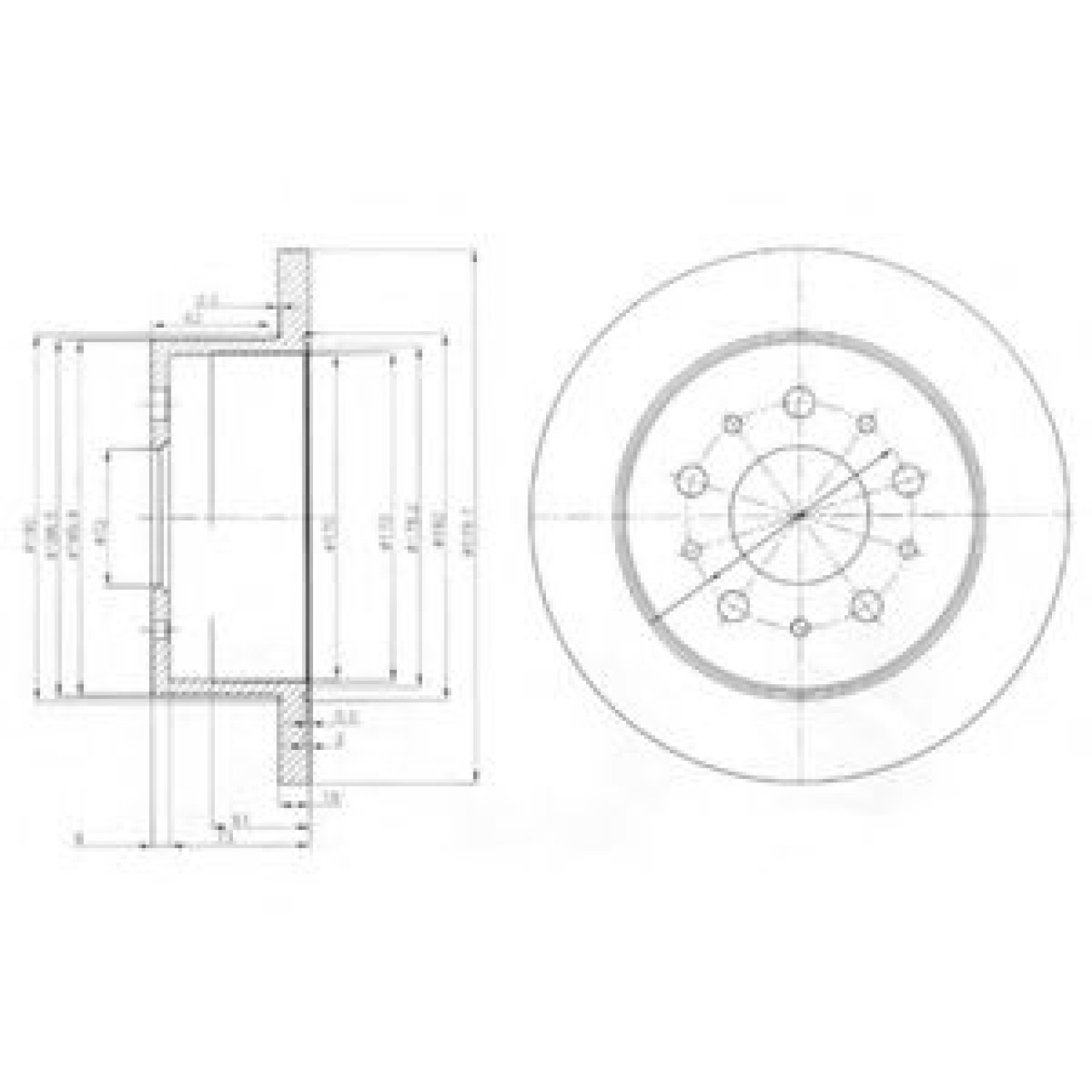 Disc frana PEUGEOT BOXER caroserie (244) (2001 - 2016) DELPHI BG3853 piesa NOUA