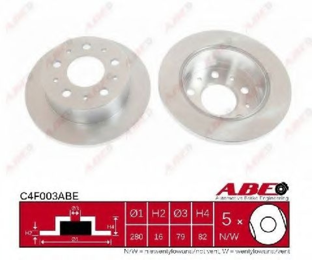 Disc frana PEUGEOT BOXER caroserie (244) (2001 - 2016) ABE C4F003ABE piesa NOUA