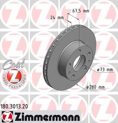 Disc frana PEUGEOT BOXER platou / sasiu (244) (2001 - 2016) ZIMMERMANN 180.3013.20 piesa NOUA