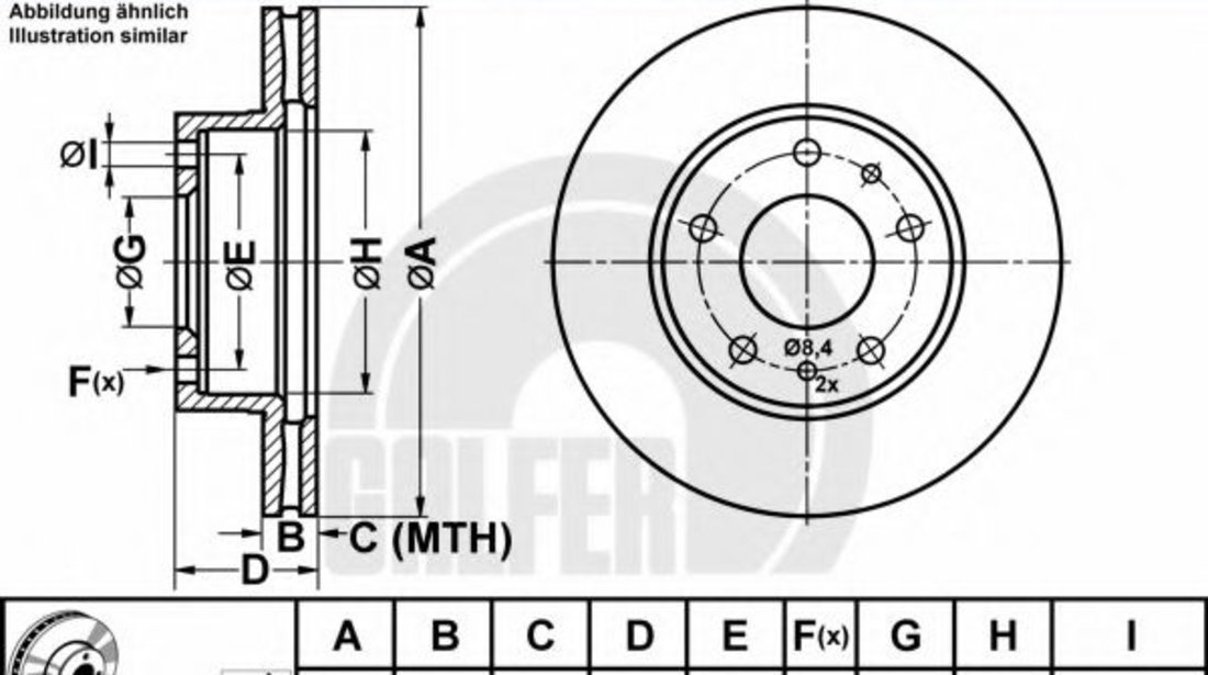 Disc frana PEUGEOT BOXER platou / sasiu (ZCT) (1994 - 2002) GALFER B1.G224-0138.1 piesa NOUA