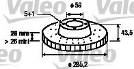 Disc frana PEUGEOT EXPERT (224) (1995 - 2016) VALEO 197219 piesa NOUA