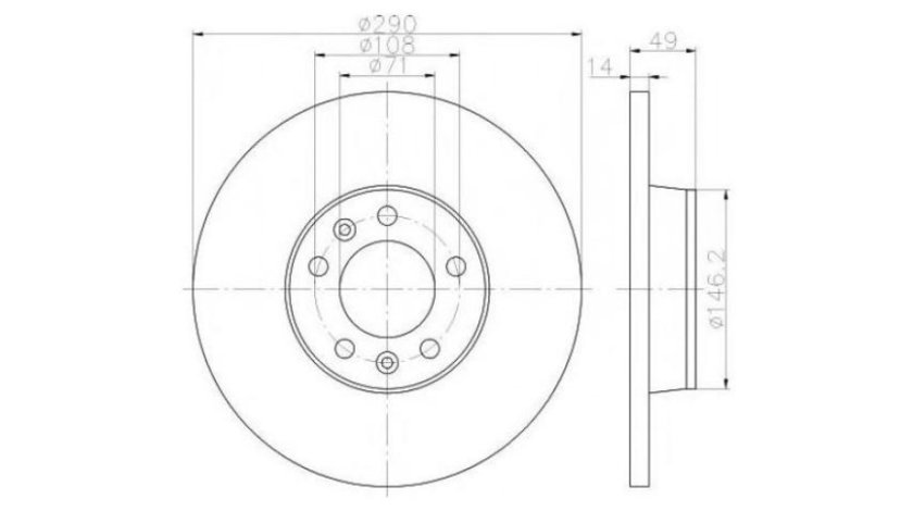 Disc frana Peugeot EXPERT caroserie (VF3A_, VF3U_, VF3X_) 2007-2016 #2 08A45610