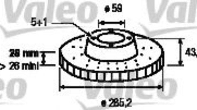 Disc frana PEUGEOT EXPERT Van (222) (1995 - 2016) VALEO 197219 piesa NOUA