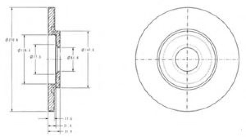 Disc frana PEUGEOT PARTNER caroserie (5) (1996 - 2012) DELPHI BG3421 piesa NOUA