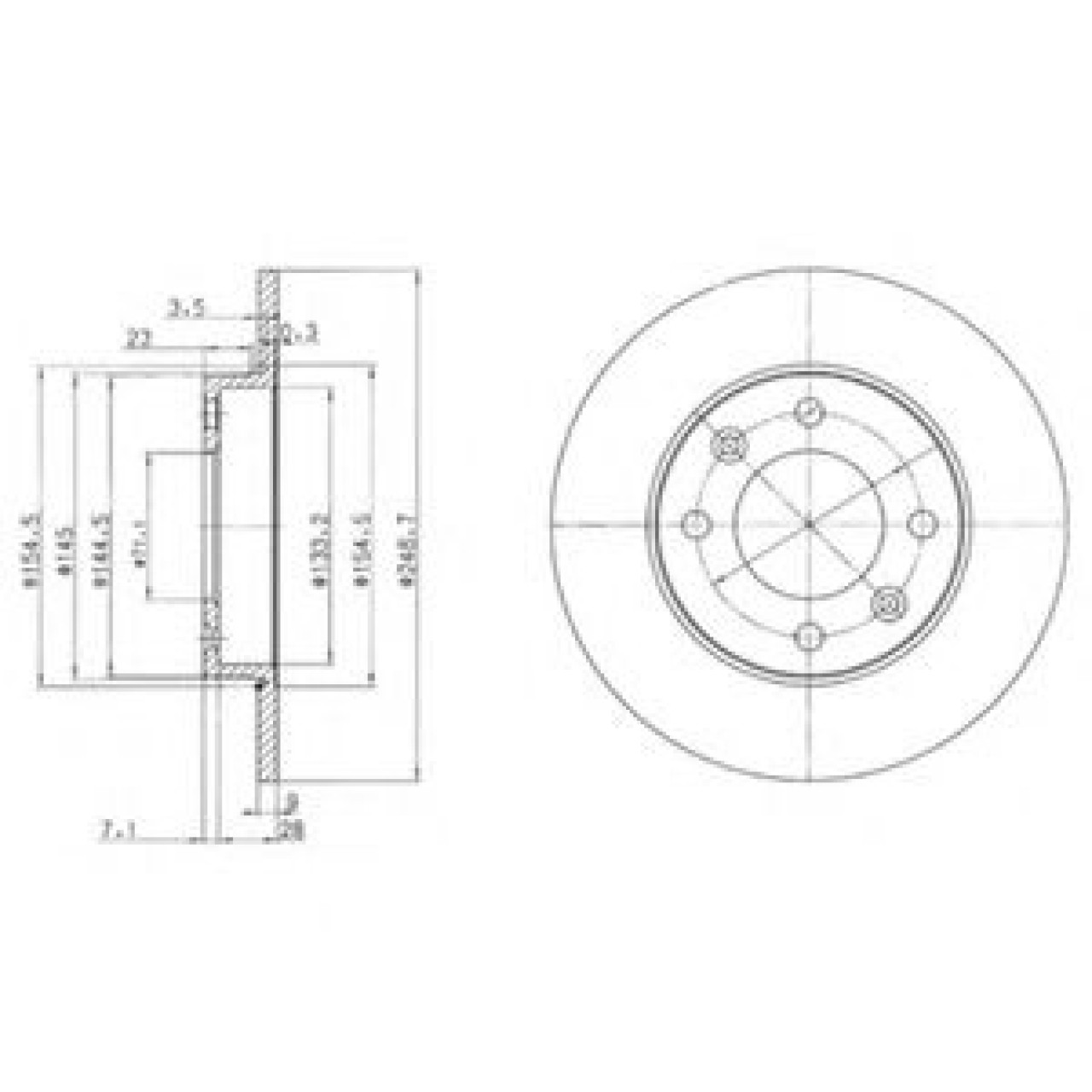 Disc frana PEUGEOT PARTNER caroserie (5) (1996 - 2012) DELPHI BG3653 piesa NOUA