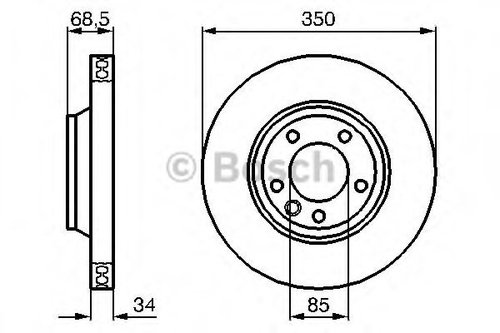 Disc frana PORSCHE CAYENNE (92A) (2010 - 2016) BOSCH 0 986 479 249 piesa NOUA