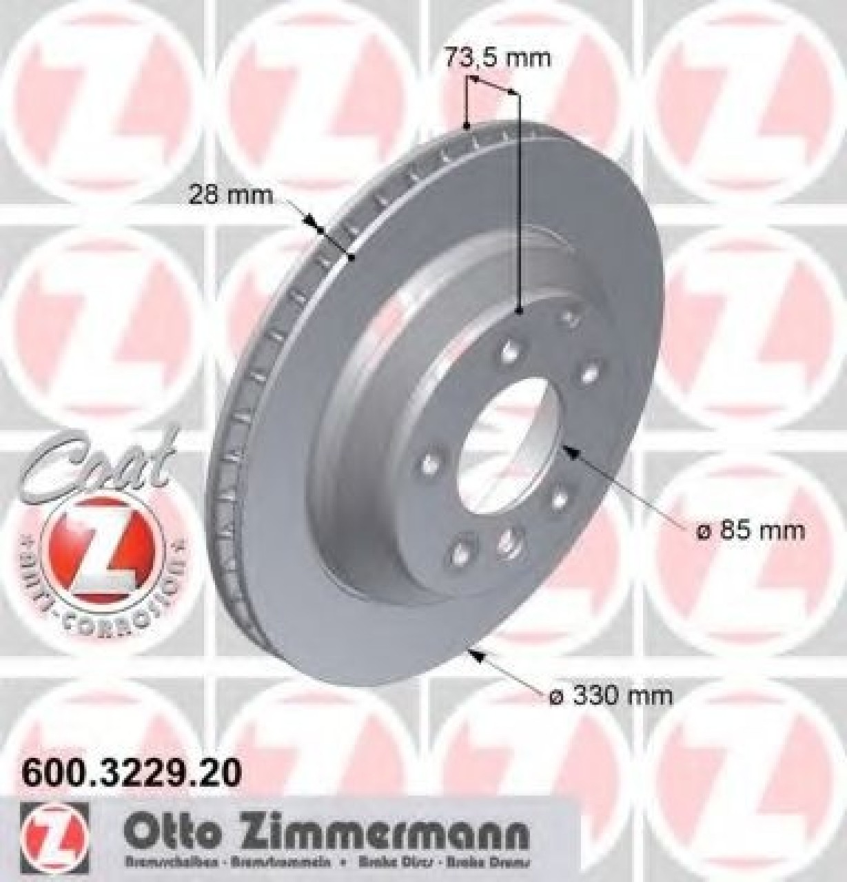 Disc frana PORSCHE CAYENNE (92A) (2010 - 2016) ZIMMERMANN 600.3229.20 piesa NOUA