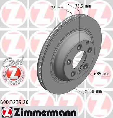 Disc frana PORSCHE CAYENNE (9PA, 955) (2002 - 2010) ZIMMERMANN 600.3239.20 piesa NOUA