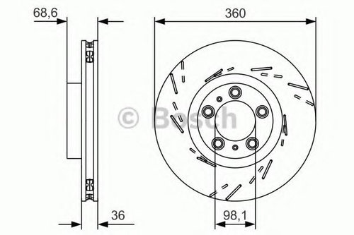 Disc frana PORSCHE PANAMERA (970) (2009 - 2016) BOSCH 0 986 479 D22 piesa NOUA