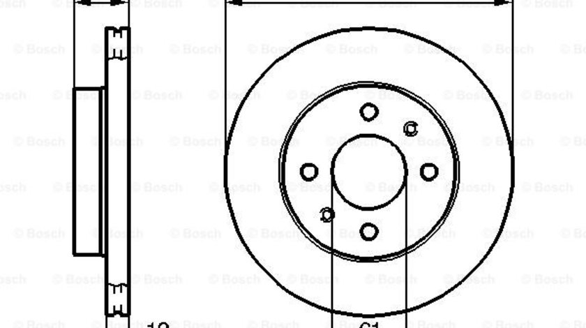 Disc frana punte fata (0986478533 BOSCH) NISSAN