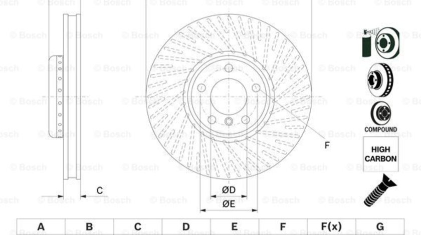 Disc frana punte fata (0986479E18 BOSCH) BMW