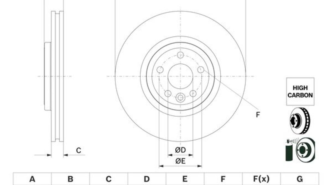 Disc frana punte fata (0986479G32 BOSCH) LAND ROVER