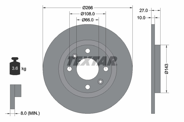 Disc frana punte fata (92029900 TEXTAR) Citroen,PEUGEOT