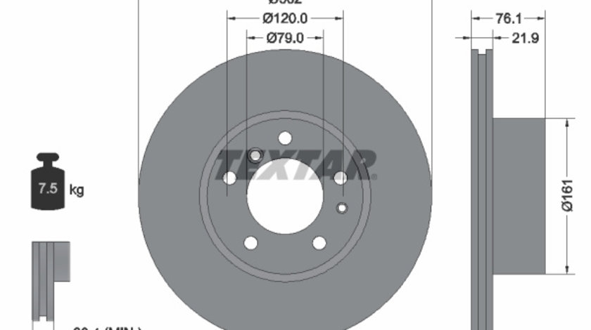 Disc frana punte fata (92042203 TEXTAR) BMW