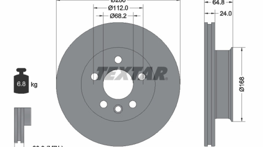 Disc frana punte fata (92056000 TEXTAR) VW