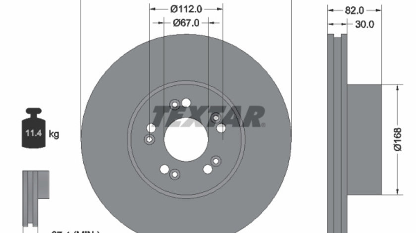 Disc frana punte fata (92056600 TEXTAR) MERCEDES-BENZ