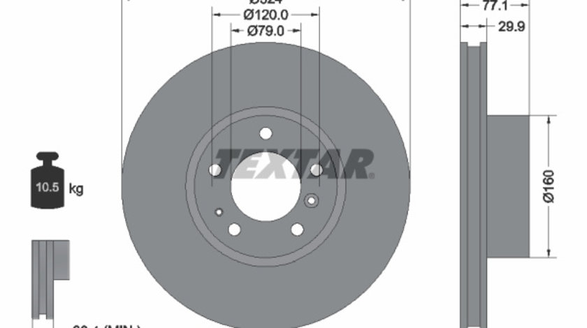 Disc frana punte fata (92058300 TEXTAR) ALPINA,BMW