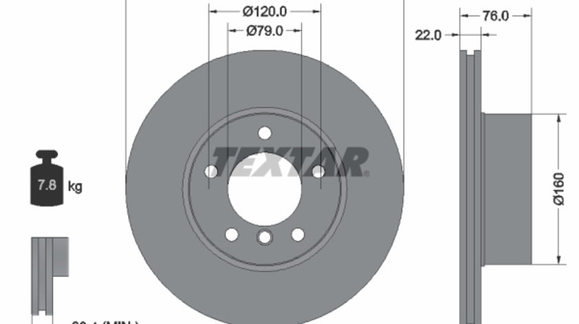 Disc frana punte fata (92075005 TEXTAR) BMW