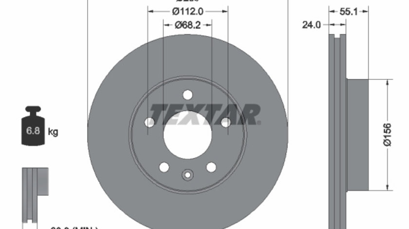 Disc frana punte fata (92083805 TEXTAR) VW