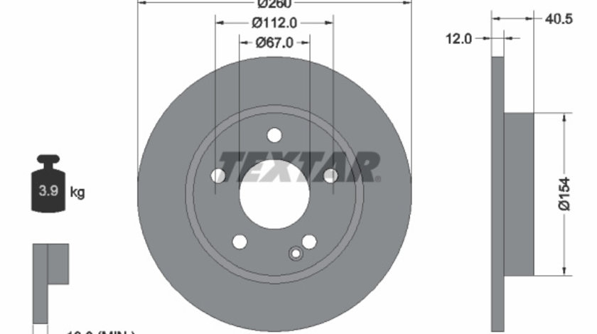 Disc frana punte fata (92091203 TEXTAR) MERCEDES-BENZ