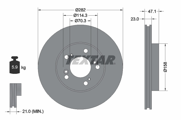 Disc frana punte fata (92101000 TEXTAR) ACURA,HONDA