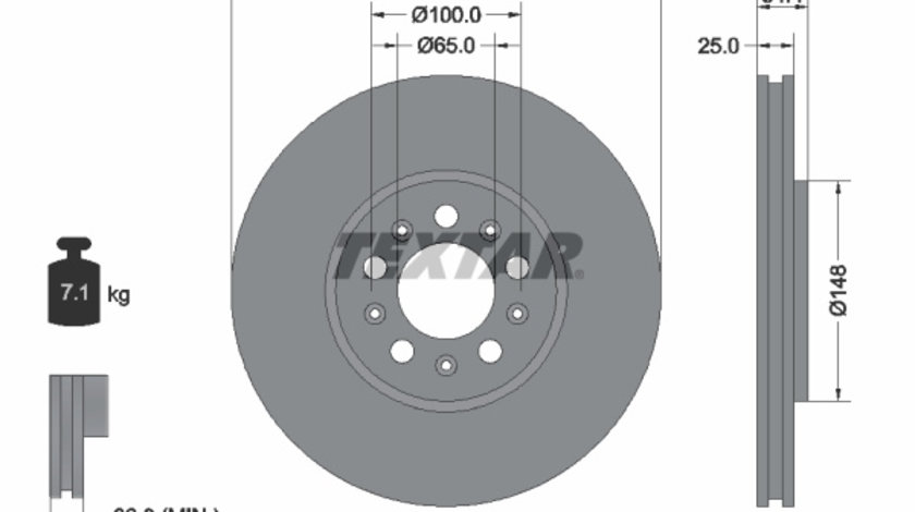 Disc frana punte fata (92106603 TEXTAR) AUDI,SEAT,SKODA,SKODA (SVW),VW,VW (FAW),VW (SVW)