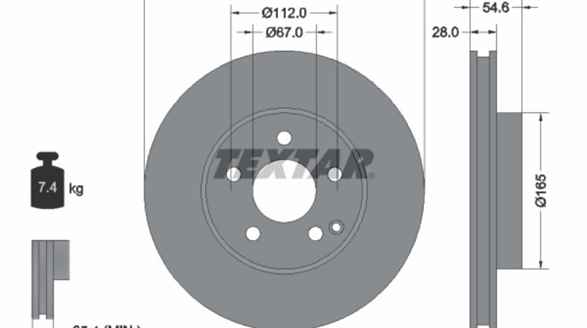 Disc frana punte fata (92115105 TEXTAR) MERCEDES-BENZ,MERCEDES-BENZ (BBDC)