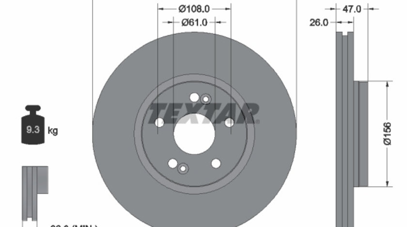 Disc frana punte fata (92119003 TEXTAR) RENAULT