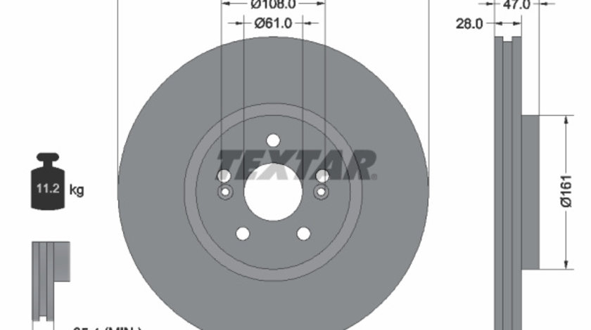 Disc frana punte fata (92119405 TEXTAR) RENAULT