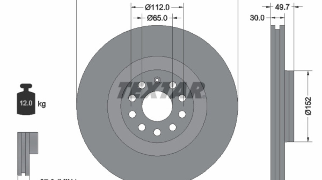 Disc frana punte fata (92120603 TEXTAR) AUDI,SEAT,SKODA,VW