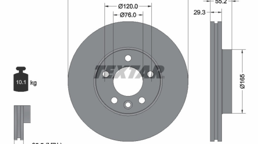 Disc frana punte fata (92121205 TEXTAR) VW