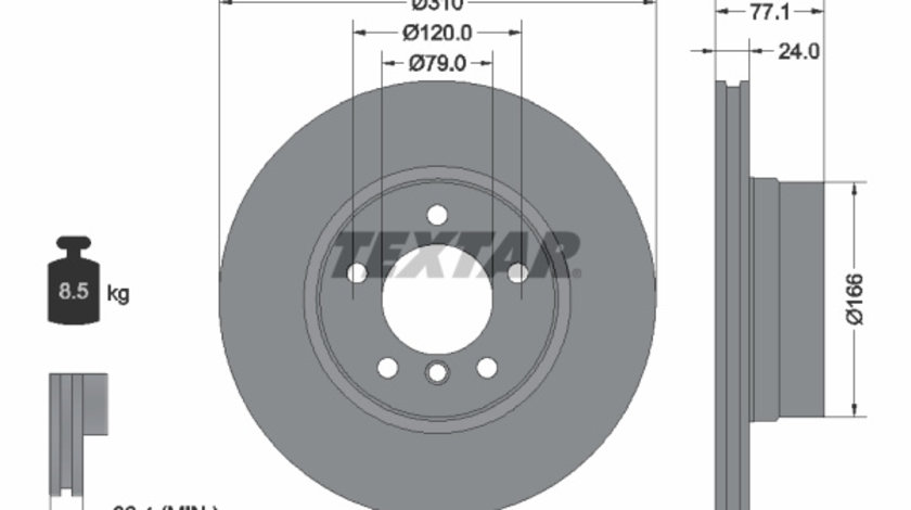 Disc frana punte fata (92122505 TEXTAR) BMW,BMW (BRILLIANCE)