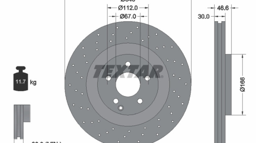 Disc frana punte fata (92123703 TEXTAR) MERCEDES-BENZ