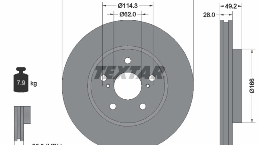 Disc frana punte fata (92135800 TEXTAR) LANDWIND (JMC),LEXUS,TOYOTA,TOYOTA (GAC)