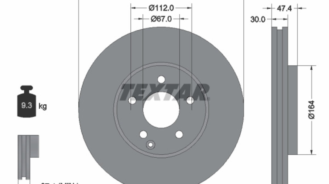 Disc frana punte fata (92152105 TEXTAR) MERCEDES-BENZ