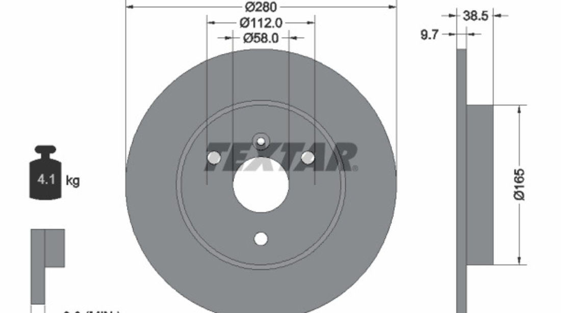 Disc frana punte fata (92155503 TEXTAR) SMART