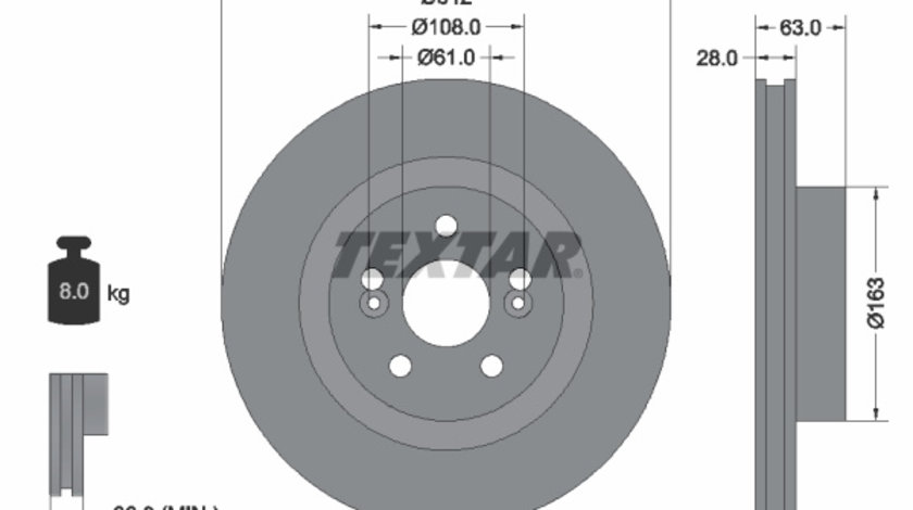 Disc frana punte fata (92167703 TEXTAR) RENAULT