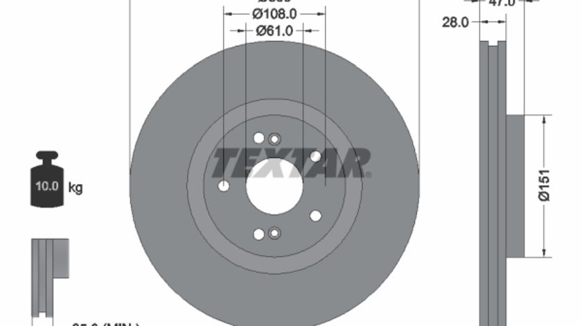 Disc frana punte fata (92174005 TEXTAR) RENAULT