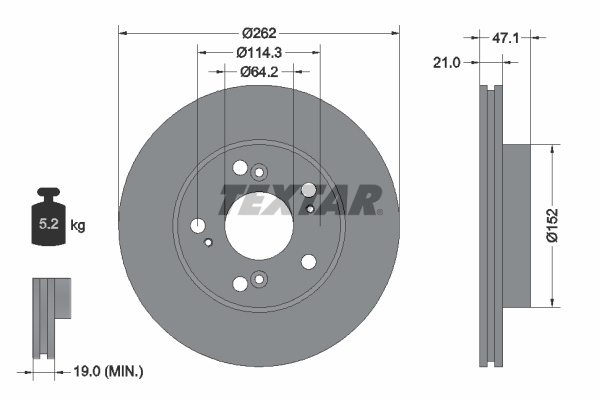 Disc frana punte fata (92175803 TEXTAR) ACURA,HONDA,HONDA (DONGFENG)