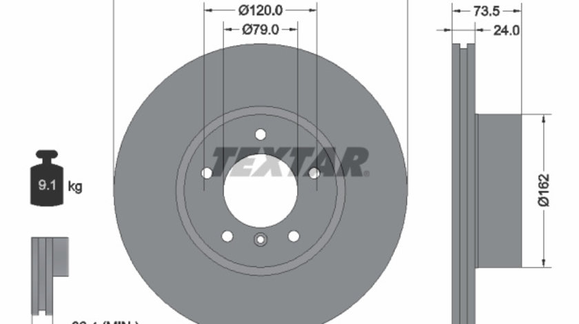 Disc frana punte fata (92176105 TEXTAR) BMW,BMW (BRILLIANCE),ZINORO