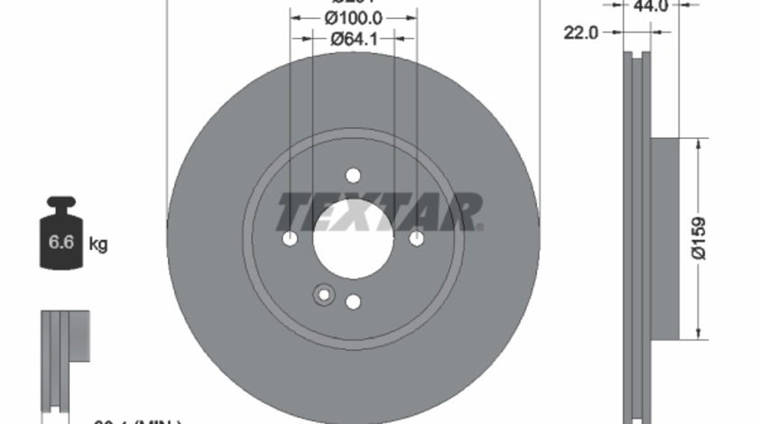 Disc frana punte fata (92183505 TEXTAR) MINI