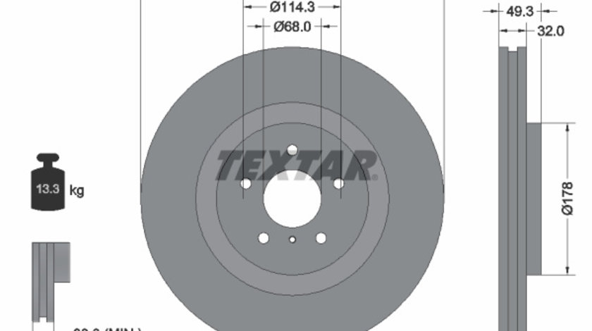 Disc frana punte fata (92199105 TEXTAR) INFINITI,NISSAN