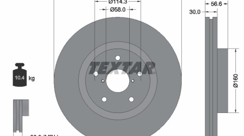 Disc frana punte fata (92199203 TEXTAR) SUBARU