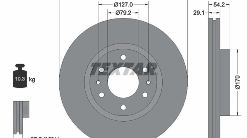 Disc frana punte fata (92226200 TEXTAR) BUICK,CHEVROLET,GMC,ISUZU,SAAB