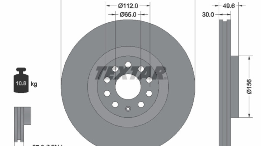 Disc frana punte fata (92229805 TEXTAR) AUDI,AUDI (FAW),CUPRA,SEAT,SKODA,SKODA (SVW),VW,VW (FAW),VW (SVW)