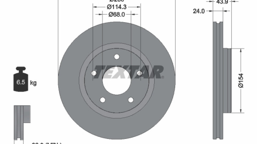 Disc frana punte fata (92232203 TEXTAR) INFINITI,NISSAN,NISSAN (DFAC)