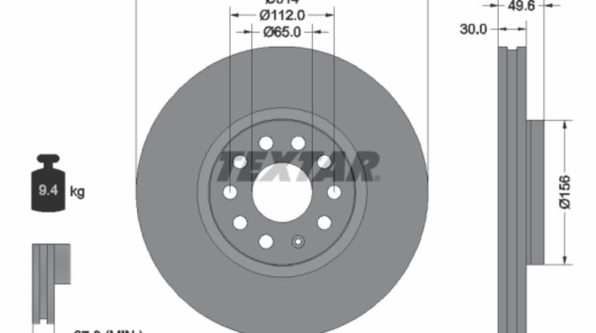 Disc frana punte fata (92232403 TEXTAR) AUDI (FAW),SEAT,SKODA,SKODA (SVW),VW,VW (FAW),VW (SVW)