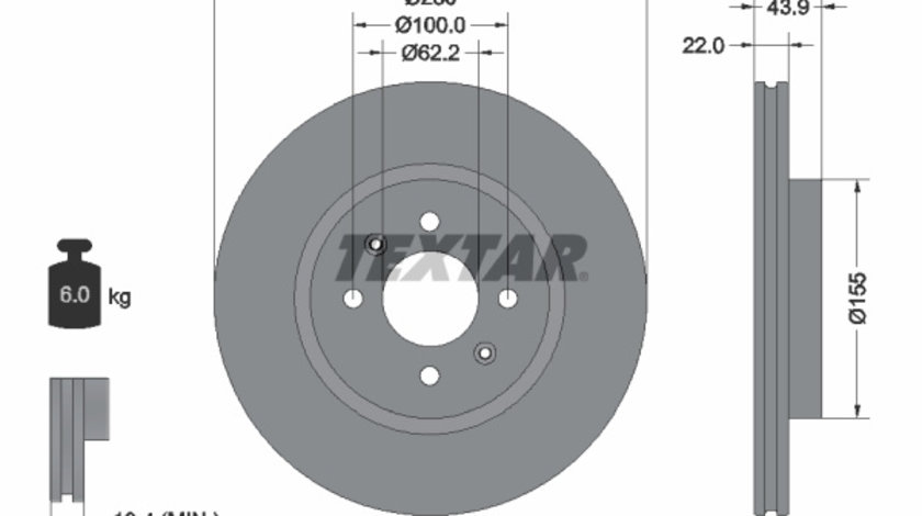 Disc frana punte fata (92239303 TEXTAR) KIA