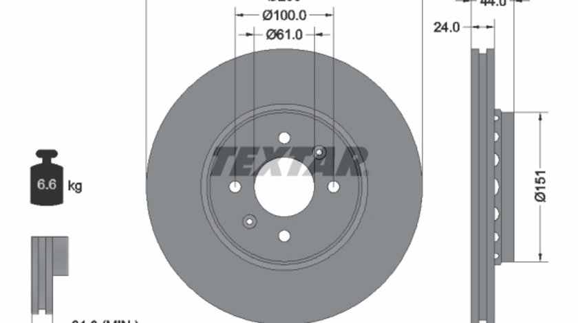 Disc frana punte fata (92254603 TEXTAR) DACIA,RENAULT,SAMSUNG