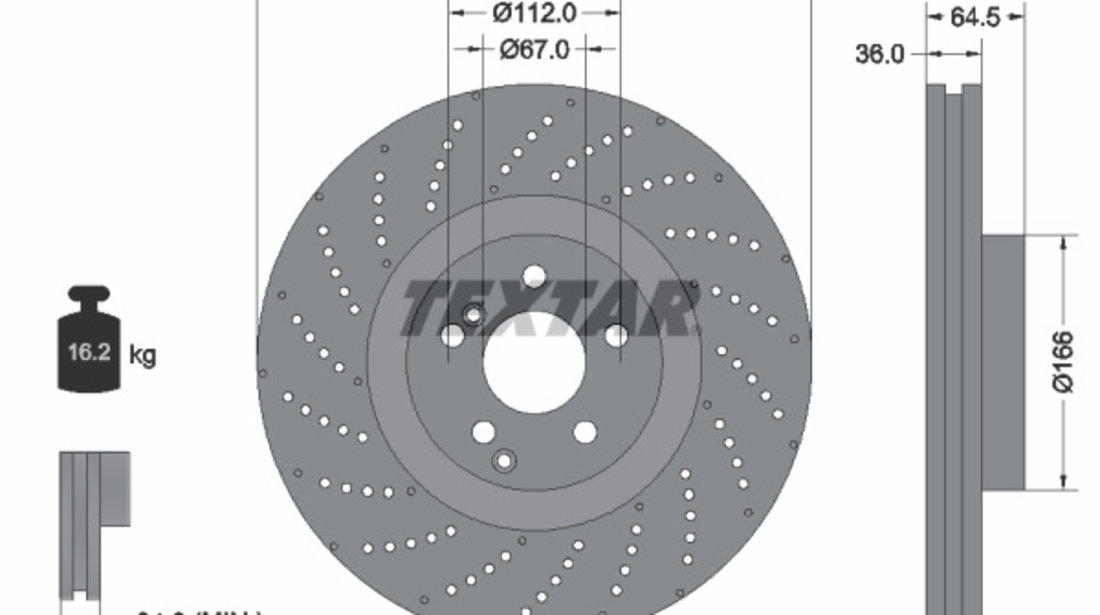 Disc frana punte fata (92260305 TEXTAR) BRABUS,MERCEDES-BENZ